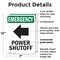 Signmission Power Shutoff (Left Arrow) With Symbol, 7 in W x Rectangle, Plastic OS-2PACK-EM-P-710-V-10525 - alternate 8
